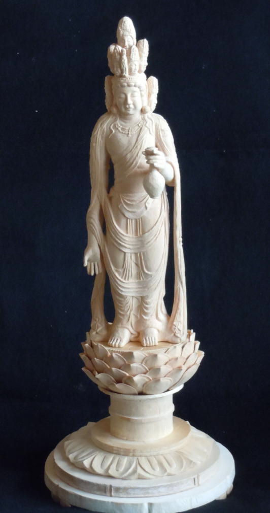 お得定番◆　仏教美術　木造大型彩色　阿字観立像　弘法大師　仏像　仏具　◆ 仏像